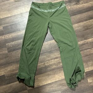 Champion Green Yoga Pants with Patterned Waistband